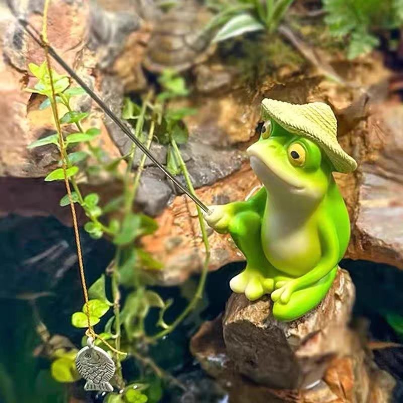 Cartoon Resin Frog Figurine Cr - огляд і ціна Aquarium Marine Fish